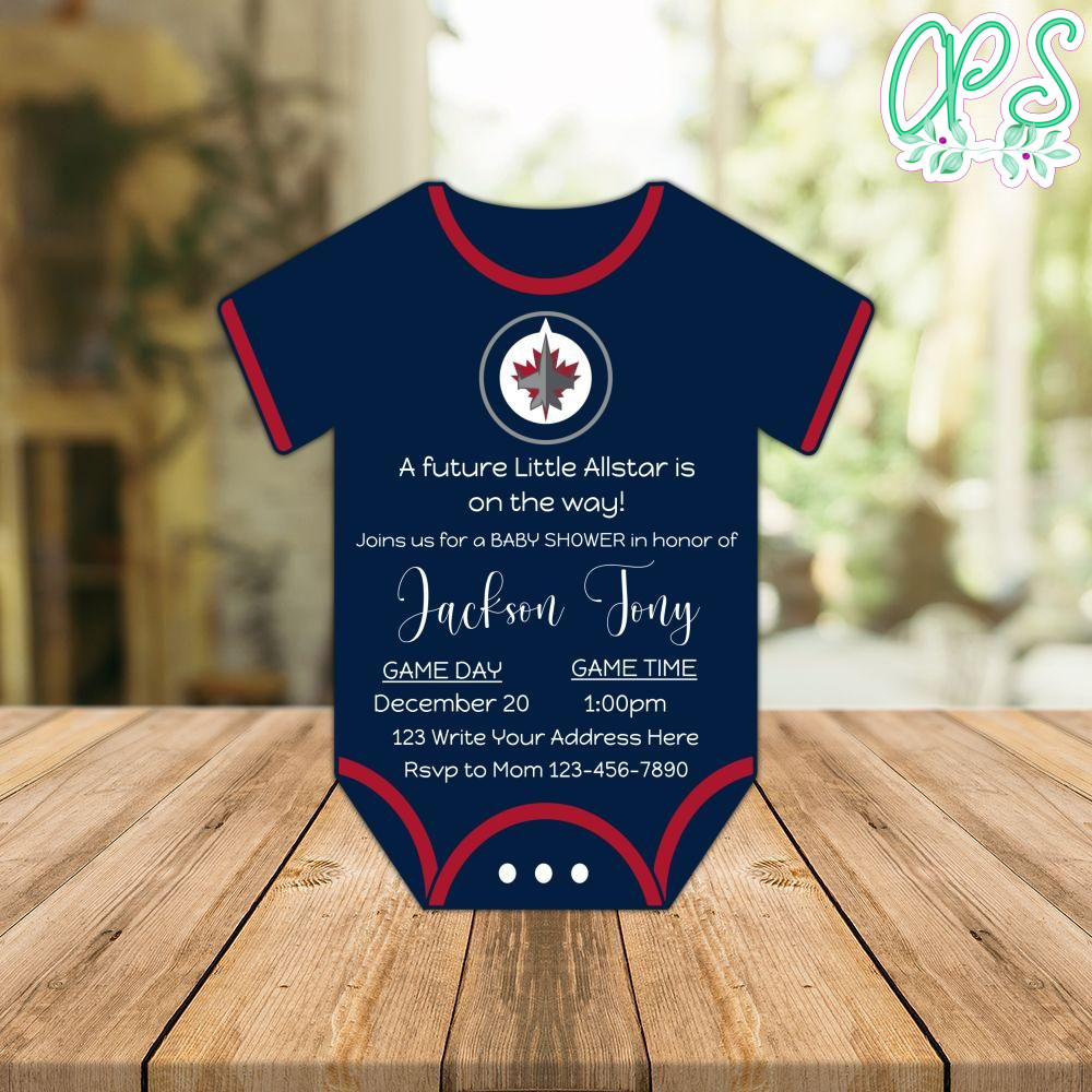 Winnipeg Jets Baby Shower Invitation Instant Download