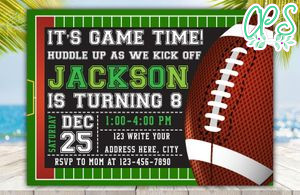 Editable Football Invitations Instant Download