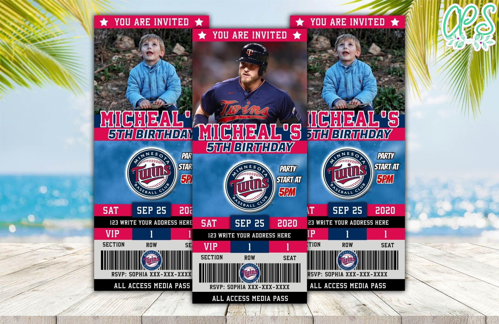 Minnesota Twins Ticket Birthday Editable Template Instant Download