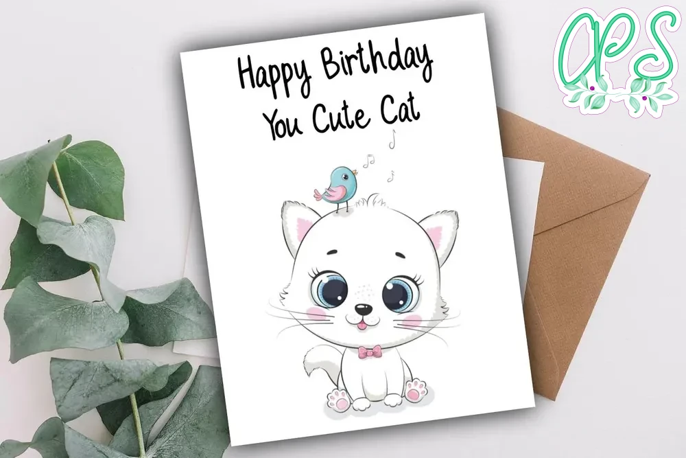 Printable Cute Cat Birthday Card - V3qqE 1000.webp