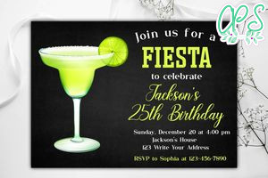 Printable Fiesta Birthday Party Invitation Instant Download