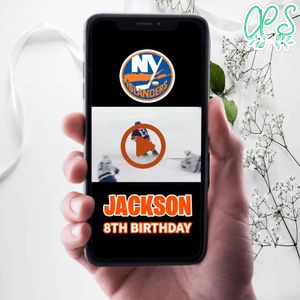 New York Islanders Birthday Video Invitation Digital Template Customizable Instant Download