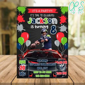 Russell Wilson Seattle Seahawks Drive By Birthday Parade Invitation Printable Instant Download