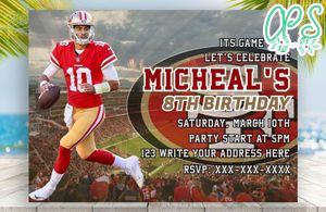Editable San Francisco 49ers Digital Party Invitation Invite Instant Download