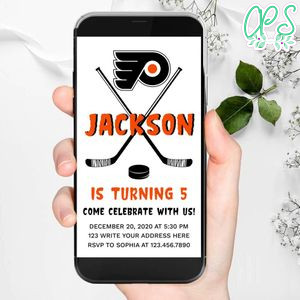 Electronic Philadelphia Flyers Electronic Invite Birthday Invitation Template Instant Download