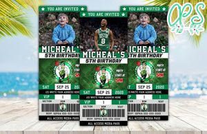 Boston Celtics Ticket Birthday Editable Templates Instant Download
