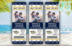 Editable Nashville Predators Save The Date Wedding Engagement Announcement Ticket Invitation Instant Download