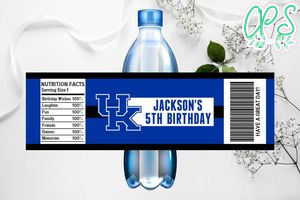 Printable Kentucky Wildcats Water Bottle Labels Instant Download