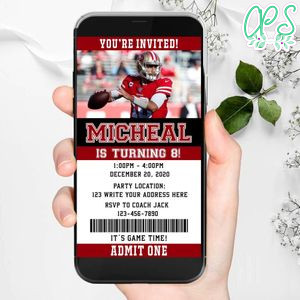 Electronic San Francisco 49ers Electronic Invite Birthday Invitation DIY