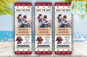 Editable Boston College Eagles Basketball Save The Date Wedding Engagement Announcement Ticket Invitation Instant Download