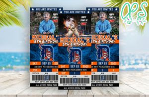 Editable Detroit Tigers Birthday Ticket Invitations Instant Download