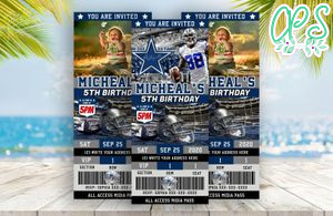 Dallas Cowboys Ticket Birthday Editable Templates Instant Download