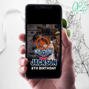 New Orleans Pelicans Birthday Video Invitation Digital Template Customizable Instant Download