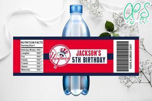 Printable New York Yankees Water Bottle Labels Instant Download