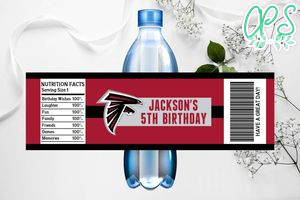 Printable Atlanta Falcons Water Bottle Labels Instant Download