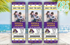 Editable  East Carolina Pirates Save The Date Wedding Engagement Announcement Ticket Invitation Instant Download