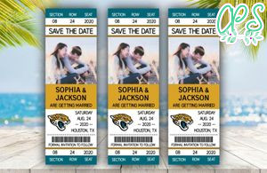 Jacksonville Jaguars Save The Date Wedding Engagement Announcement Ticket Invitation Instant Download