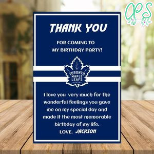 Toronto Maple Leafs Thank you card Template to Print at Home Instant Download