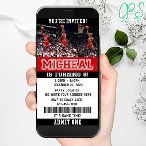 Electronic Jordan Ticket Electronic Invite Birthday Invitations DIY
