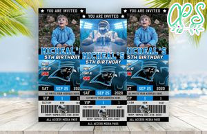 Carolina Panthers Ticket Birthday Editable Templates Instant Download