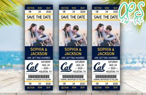  California Golden Bears Save The Date Wedding Engagement Announcement Ticket Invitation Instant Download