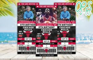 Editable Chicago Bulls Birthday Ticket Invitations DIY