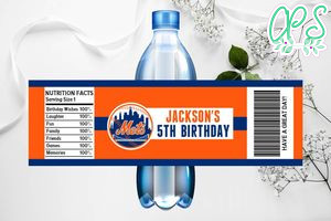 Printable New York Mets Water Bottle Labels Instant Download