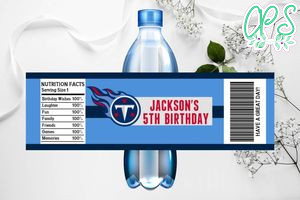 Printable Tennessee Titans Water Bottle Labels Instant Download