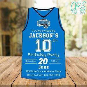 Orlando Magic Jersey Birthday Invitation Instant Download