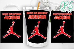 Printable Jordan Birthday Capri Sun Juice Label Instant Download