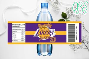 Los Angeles Lakers Water Bottle Labels Instant Download