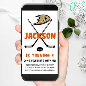 Electronic Anaheim Ducks Electronic Invite Birthday Invitation Template Instant Download