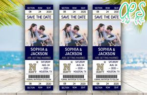 Navy Midshipmen Save The Date Wedding Engagement Announcement Ticket Invitation Instant Download