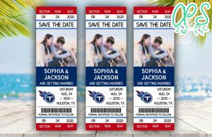 Tennessee Titans Save The Date Wedding Engagement Announcement Ticket Invitation Instant Download