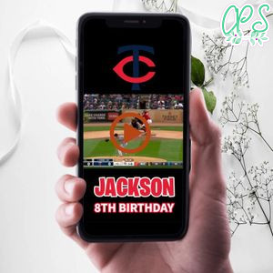 Minnesota Twins Birthday Video Invitation Digital Template Customizable Instant Download
