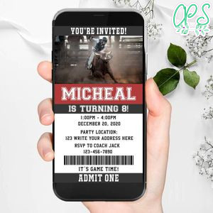 Electronic Rodeo Electronic Invite Birthday Invitations Instant Download