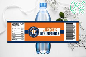 Printable Houston Astros Water Bottle Labels Instant Download