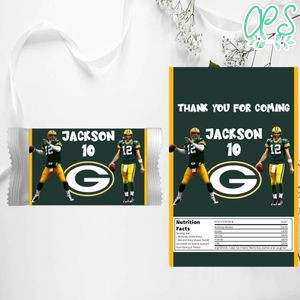 Green Bay Packers Candy Bar Wrapper Digital File Printable Instant Download