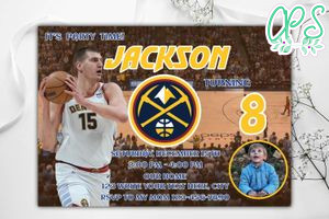 Denver Nuggets Birthday Invitation Template to Print at Home Instant Download