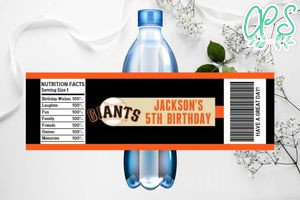 Printable San Francisco Giants Water Bottle Labels Instant Download