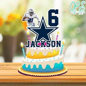 Printable Ezekiel Elliott Dallas Cowboys Birthday Cake Topper Template Instant Download