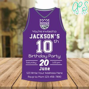Sacramento Kings Jersey Birthday Flyer Instant Download