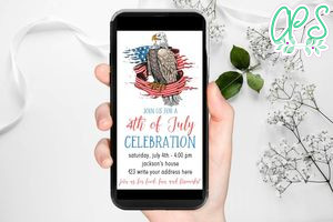Electronic 4th of July Celebration Electronic Invite Invitation Instant Download