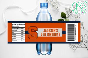 Printable Syracuse Orange Water Bottle Labels Instant Download