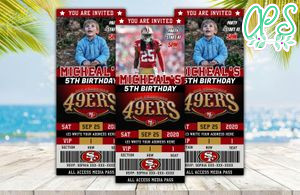 Editable San Francisco 49ers Birthday Ticket Invites Instant Download