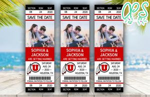 Editable Utah Utes Save The Date Wedding Engagement Announcement Ticket Invitation Instant Download