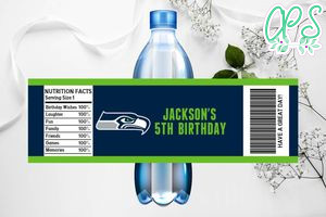 Printable Seattle Seahawks  Water Bottle Labels Instant Download