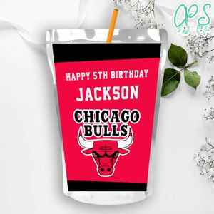 Chicago Bulls Birthday Capri Sun Juice Label Instant Download