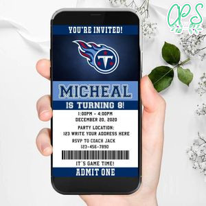 Electronic Tennessee Titans Birthday Invitation Instant Download