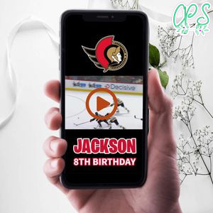 Ottawa Senators Birthday Video Invitation Digital Template Customizable Instant Download